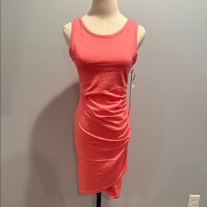 Leith Coral Ruched Mini Dress